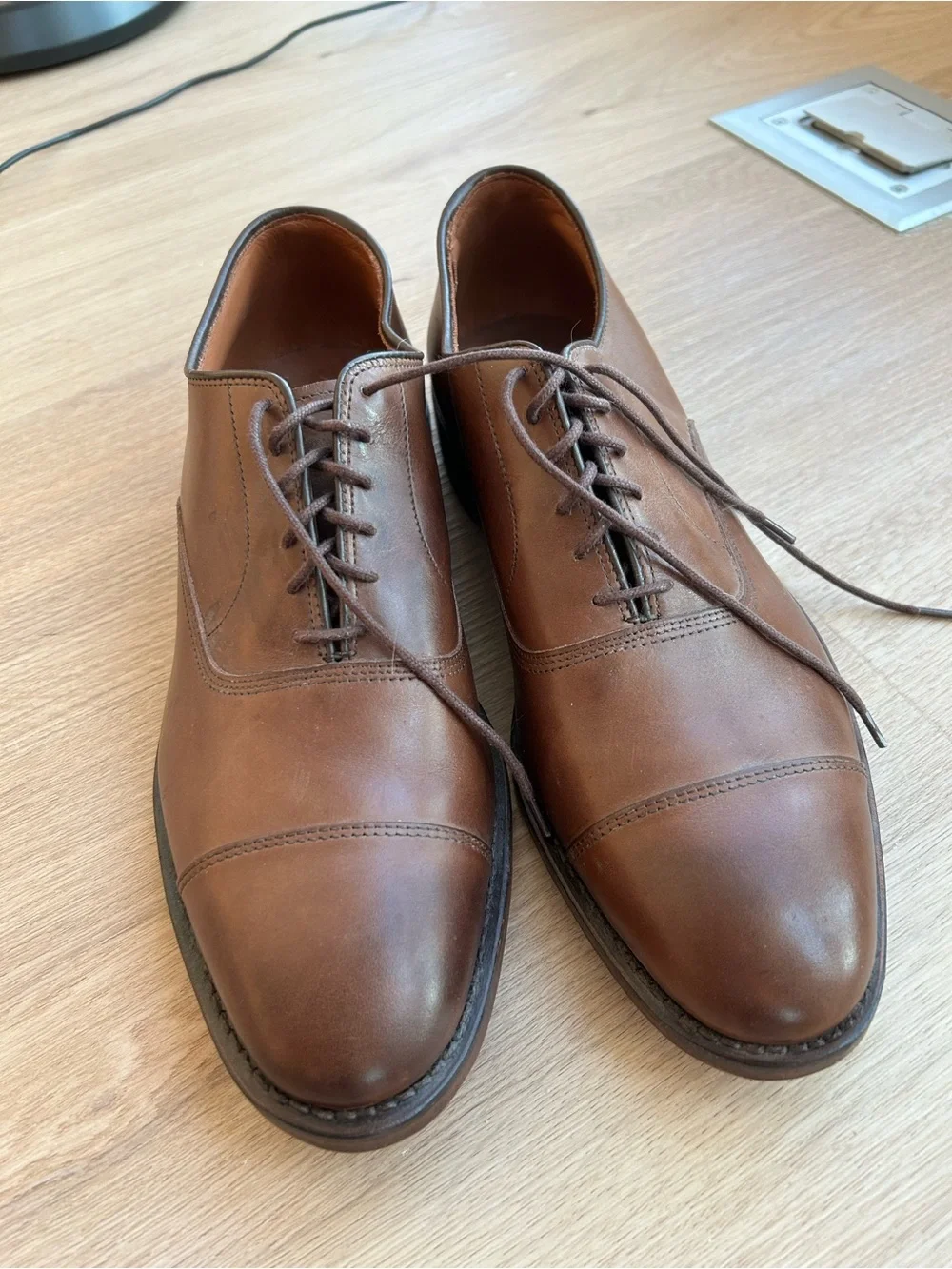 Allen Edmonds Brown Cap-Toe Oxford Dress Shoes